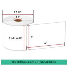 3ROLLS 4″X6″ of 500 P/R Direct Thermal Label for Zebra LP 2844 ZP450 Eltron 4X6