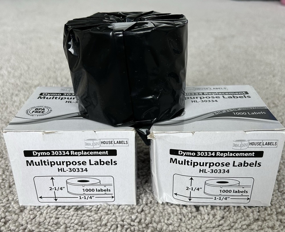 3 Rolls Compatible DYMO 30334 Labels (2-1/4″ x 1-1/4″) –1000 labels per Roll