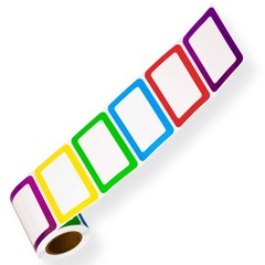 400 Methdic Name Tags Stickers, 5 Colors, 3.5 x 2.25 for Office and School