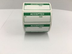 350 Labels of 1-1/2″ x 5/8″ Green ACCEPTED Inspection Quality Control Labels
