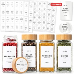 Minimalist Spice Jar Labels Self-Adhesive – 240 Stickers for Spice Jars, Spic…