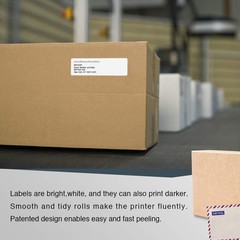 10 Rolls of White Matte Address Labels 1-1/8″ x 3-1/2″ for Thermal Printers