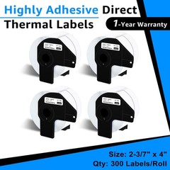 Replacement with Brother QL DK-1202 Shipping Labels 2.4″x3.9″ 300/Roll 4 Rolls