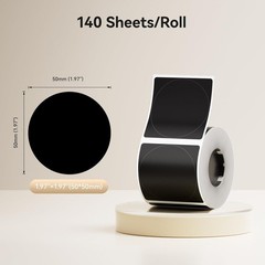 Black Round Labels 50x50mm1.97” x 1.97”, for M2/M3 Label Maker, Suitable fo…