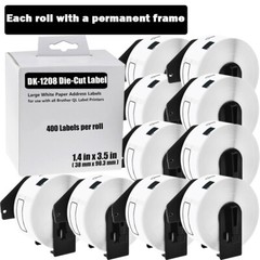 38mmx90mm 10ROLLS Shipping Label 1-1/2″x3-1/2″ Compatible Brother QL-800 DK-1208