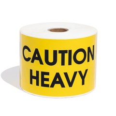 3″ X 5″ Caution Heavy Stickers (1 Roll, 500/Roll)
