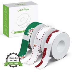 Genuine P21 Label Maker Tape 14x40mm 0.55×1.57in 3-Roll Christmas Theme