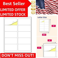 Self-Adhesive 2″ x 4″ Sticker Labels – 300 Count for Inkjet & Laser Printing