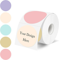 2 Inch round Thermal Label Stickers, Circle Thermal Stickers Labels, Waterproof