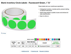 ULINE 1.5″ Round Label (Green) 7 Rolls (S-2775G)
