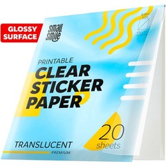 95% Clear Sticker Paper for Inkjet Printer and Laser – 20 Sheets, 8.5×11 Tran…