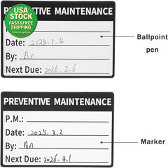 200 Pcs Waterproof Maintenance Stickers 2X3 Inch Black Service Labels