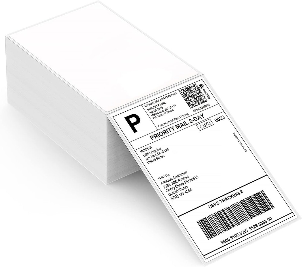 Thermal Direct Shipping Label (Pack of 500 4×6 Per Fanfold Labels) – Commerci…
