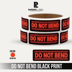 DO NOT BEND Stickers 1″x3″ Neon Red Labels – 250/Roll – Shipping Warning Labels