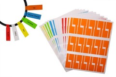 12 Sheets 360 Labels Self Adhesive Waterproof Cable Tags Assorted Colors Cord…