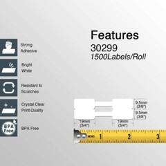 12Rolls Jewelry Price Tag 1500 Labels 3/8″ X 3/4″ for Dymo 30299 LabelWriter 4XL