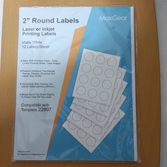 MaxGear 2″ Round Printable Labels 360 Matte White Laser Inkjet New