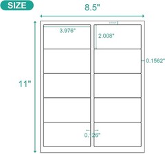 2×4 Shipping Address Labels – 500 Count, 50 Sheets for Printer