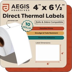 – 4″ X 6.5″ Direct Thermal Labels (2000 Count, 10 Rolls) – Extended Postage L…