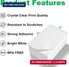 4×6 Inch Shipping Label Paper, Direct Thermal Label, Self-Adhesive & Waterproof,