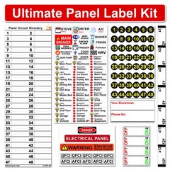 48 Circuits Bidirectional Breaker Directory Label Kit Colored Icons Markers