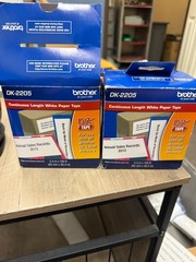 Brother DK-2205 Continuous Paper Label Roll, Cut-to-Length Label, 2.4” LOT OF 2