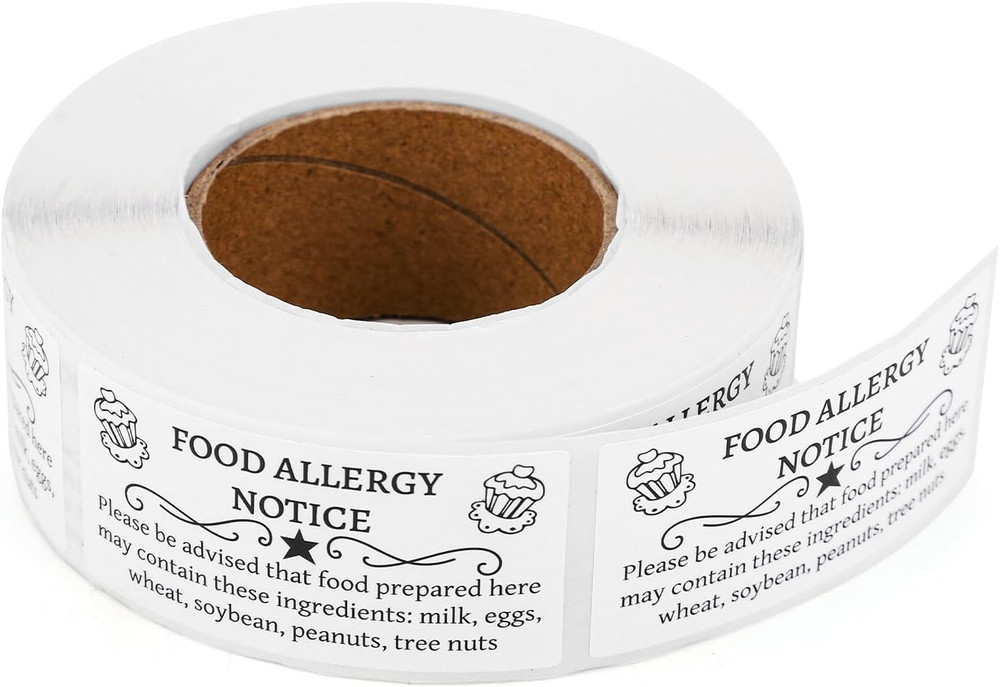 500Pcs Cottage Food Law Labels Stickers, 1.97X0.98 Inch/5 X 2.5 Cm Adhesive Bake