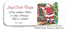 Classic Santa Claus Filling Christmas Stockings Fireplace Return Address Labels