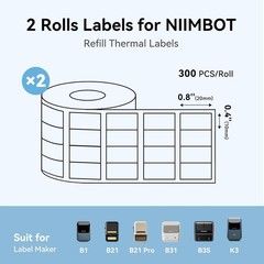 Labels, 2 Rolls Refill Thermal Label for Label Maker B1/B21/B21Pro/B3S/B31/K3…