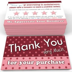 200 Thank You For Your Purchase Cards Notes for eBay Sellers Poshmark Pink