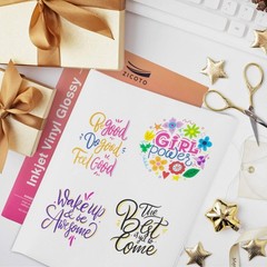 Premium Printable Vinyl Sticker Paper – Glossy White 8.5 x 11 inch Sheets for…