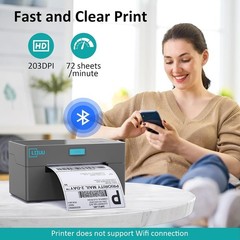 Bluetooth Shipping Label Printer, Wireless 4×6 Thermal Label Printer