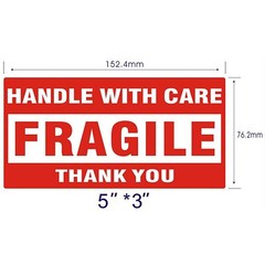 1000 – 3″ x 5″ Fragile Stickers Handle With Care Warning Mailing Shipping Labels