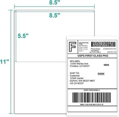 Premium 4000 Mailing Shipping Label 8.5×5.5 half sheet Self Adhesive 2 Per Sheet