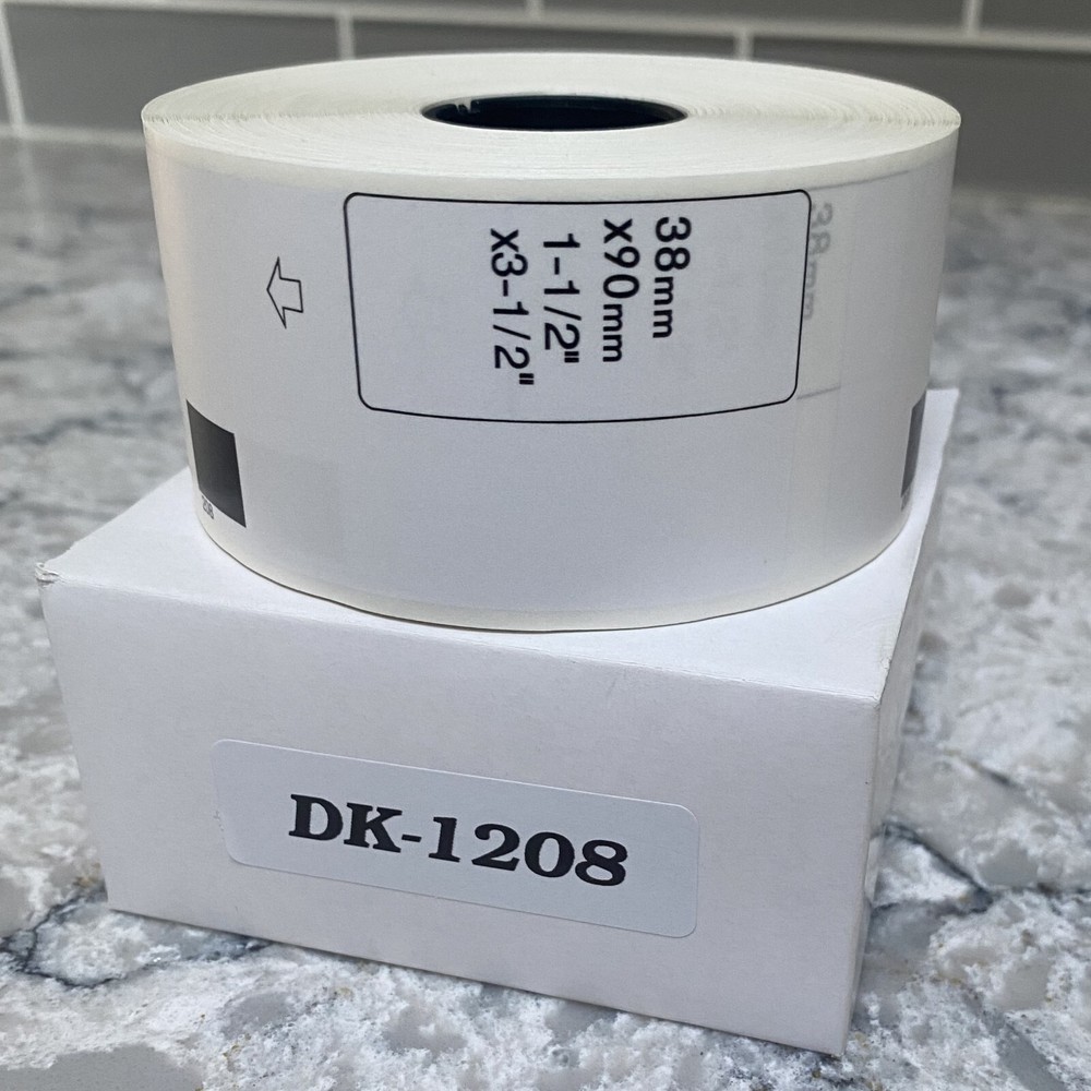 DK-1208 Brother Compatible 1-1/2″ x 3-1/2″(38mm x 90mm)DK1208 Labels ROLLS ONLY