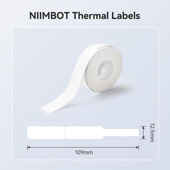 White Cable Labels Maker Tape for D11/D110/D101 Label Maker, 0.49” X 4.29”(12.