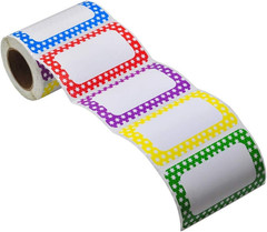 250 Stickers – 3.5″ X 2.25″Colors Plain Name Tag Labels with Perforated Line for