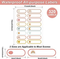 320 Pcs Labels for Kids Stuff Daycare Waterproof Baby Name Labels Washable Bo…