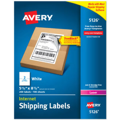 Avery Half-Sheet Shipping Labels, 5-1/2″ x 8-1/2″, White, 58 Count