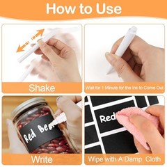 273 Pcs Labels for Jars, Waterproof Reusable Chalkboard Labels | for Food