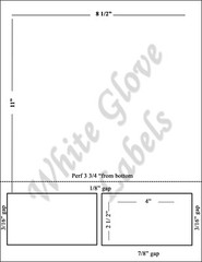Integrated Label 4″ x 2 1/2″ with perf – Two Labels – Made in USA!