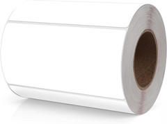 White Rectangle Stickers 4 X 2 Inch Color Coding Labels Vinyl Roll Self-Adhesive