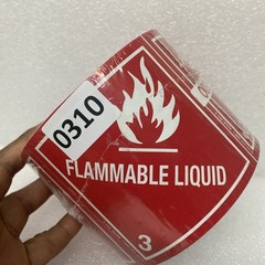 ULINE S-360 FLAMMABLE LIQUID STICKER ROLL 4″x4″