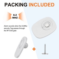50pcs for RF 8.2MHz Safety Labels Clothing Pins, Grey