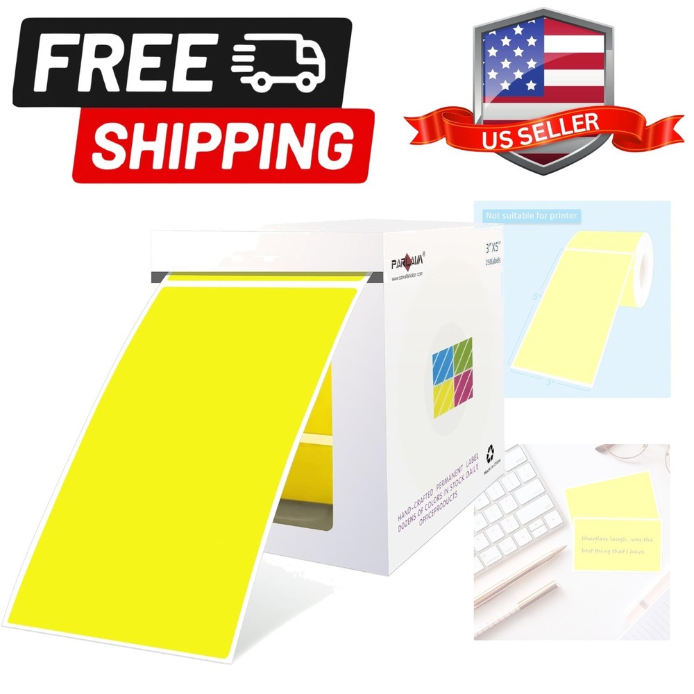 3 x 5 inch Rectangle Sticker Labels, 250PCS Adhesive Color Coding Stickers fo…