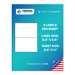 400 Premium 8.5″ X 5.5″ Half Sheet Self Adhesive Shipping Labels -PLS Brand-