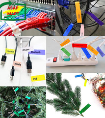 White Cable Labels, 300 Premium Wire Label Tags for Electronics, Printable Cord