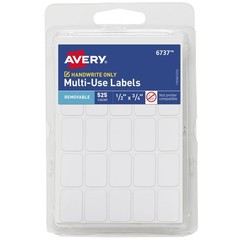 Multi-Use Removable Labels, 1/2″ X 3/4″, White, Non-Printable, 525 Blank Labels
