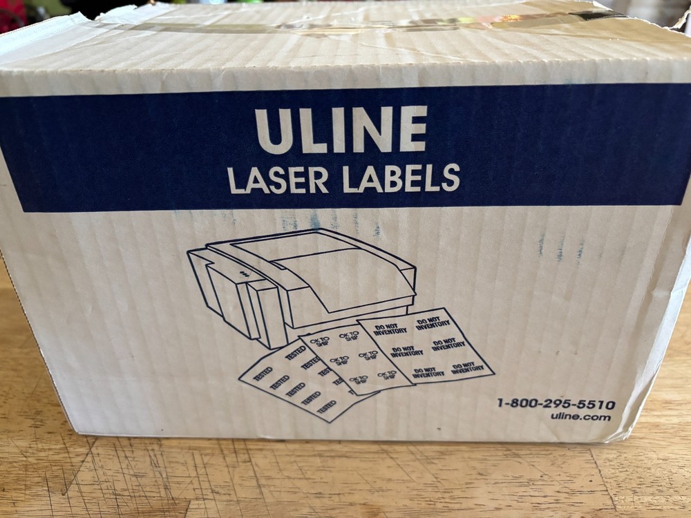 Uline – Laser Labels – S-17379 -1 3/4″ x 1/2″ – 80/sheet – Box of 990 Sheets