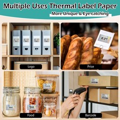 3 Rolls Holographic Thermal Labels 40 * 30mm Square Sliver Custom Sticker for…